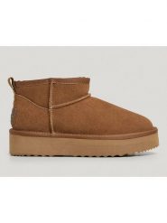 Pepe Jeans FOOTWEAR Skórzane botki "Dissy Young" w kolorze jasnobrązowym rozmiar: 37. Brązowe botki Pepe Jeans FOOTWEAR, bez wzorów, z jeansu, bez obcasa, bez zapięcia. Za 162.49 zł.