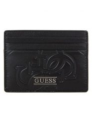 Guess Skórzane etui "Boston" w kolorze czarnym na karty rozmiar: onesize. Czarne portfele Guess, z aplikacjami, z materiału. Za 164.92 zł.