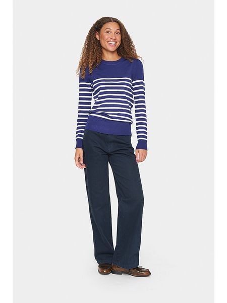 SAINT TROPEZ Sweter w kolorze granatowym rozmiar: M. Niebieskie swetry Saint Tropez, m, bez wzorów, bez ramiączek. Za 86.99 zł.