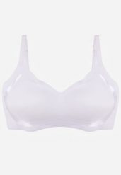 Biały Biustonosz z Usztywnianymi Miseczkami i Transparentną Wstawką Zeriga. Białe biustonosze Born2be, bez wzorów. Za 29.99 zł.