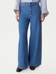 Weekend Max Mara Jeansy Vega 2615181041 Niebieski Wide Leg. Niebieskie jeansy Weekend Max Mara, bez wzorów. Za 839.99 zł.