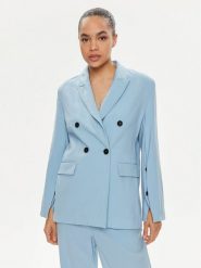 MSGM Marynarka 3441MDG27 237200 Niebieski Relaxed Fit. Niebieskie marynarki i żakiety MSGM, bez wzorów, z wełny. Za 2,309.00 zł.
