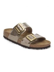 Birkenstock Klapki "Sydney" w kolorze miedzianym rozmiar: 40. Brązowe klapki Birkenstock, bez wzorów, z otwartym noskiem, bez obcasa. Za 462.29 zł.