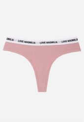 Różowe Majtki Typu Stringi z Bawełną i Napisami Veza. Czerwone stringi Born2be, bez wzorów, z bawełny. Za 7.99 zł.