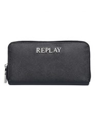 Replay Portfel w kolorze czarnym - 19 x 10 x 2 cm rozmiar: onesize. Czarne portfele Replay, bez wzorów, z materiału. Za 164.95 zł.