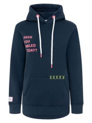 Zwillingsherz Bluza "Smile Cross" w kolorze granatowym rozmiar: XXL. Niebieskie bluzy Zwillingsherz, xxl, bez wzorów, z kapturem. Za 195.45 zł.