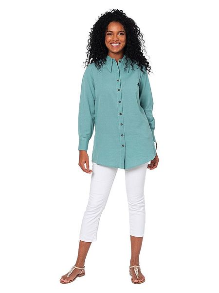 Aller Simplement Koszula w kolorze turkusowym rozmiar: 38/40. Niebieskie koszule Aller Simplement, bez wzorów, klasyczne, bez kołnierzyka, bez ramiączek. Za 100.75 zł.