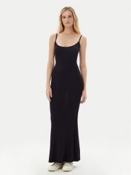 Guess Sukienka letnia O5GK10 KCDA2 Czarny Regular Fit. Czarne sukienki Guess, na lato, xs, z aplikacjami, z syntetyku, bez kołnierzyka, bez ramiączek. Za 276.00 zł.