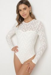 Beżowe Koronkowe Body z Długim Rękawem Esaressa. Brązowe body Born2be, m, z aplikacjami, z koronki. Za 79.99 zł.