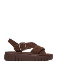 Roxy Sandały CEO-HY62277-8 Brązowy. Brązowe sandały Roxy, bez wzorów, z materiału, bez obcasa, na płaskiej podeszwie, bez zapięcia. Za 179.99 zł.