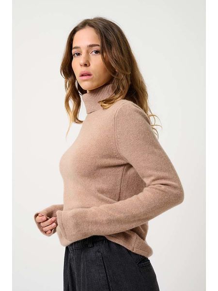 AUTHENTIC CASHMERE Kaszmirowy golf "Linda" w kolorze beżowym rozmiar: M. Brązowe golfy AUTHENTIC CASHMERE, m, bez wzorów, z kaszmiru, bez ramiączek. Za 521.99 zł.