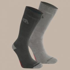 Skarpety turystyczne Craghoppers NosiLife Travel Twin Pack Socks. Szare skarpety Craghoppers, bez wzorów, z bawełny. Za 149.99 zł.