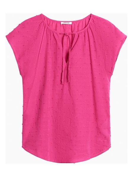 Orsay Bluzka w kolorze różowym rozmiar: 32. Różowe bluzki Orsay, bez wzorów, bez kołnierzyka, bez ramiączek. Za 21.82 zł.