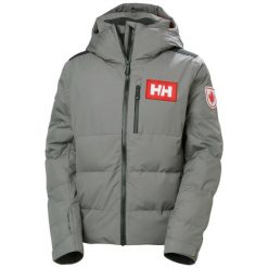 Damska kurtka narciarska z kapturem Helly Hansen Kvitfjell Race. Szare kurtki narciarskie Helly Hansen, l, bez wzorów, z dzianiny, z kapturem, narciarskie. Za 1,612.00 zł.
