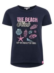 Zwillingsherz Koszulka "The Beach" w kolorze granatowym rozmiar: L. Niebieskie bluzki Zwillingsherz, l, bez wzorów, bez kołnierzyka, bez ramiączek. Za 109.78 zł.