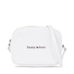 Torebka Tommy Jeans. Białe listonoszki Tommy Jeans, bez wzorów, z jeansu, bez dodatków. Za 249.99 zł.