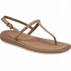 Japonki Dla Dorosłych Crocs Miami Thong Flip. Brązowe klapki Crocs, bez wzorów, z materiału, bez obcasa. Za 199.99 zł.