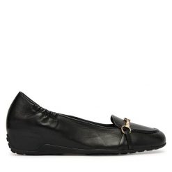 Półbuty HÖGL. Czarne czółenka Högl, bez wzorów, bez obcasa, na koturnie, bez zapięcia. Za 799.99 zł.