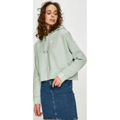 Adidas Originals - Bluza. Zielone bluzy Adidas Originals, z aplikacjami, z bawełny, z kapturem. W wyprzedaży za 199.90 zł.