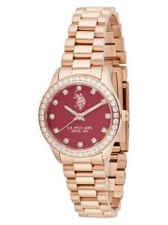 U.S. Polo Assn. Zegarek kwarcowy w kolorze złoto-bordowym rozmiar: onesize. Czerwone, analogowe zegarki U.S. Polo Assn., ze stali. Za 434.99 zł.