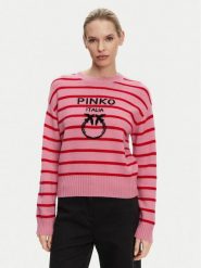 PINKO Sweter 104679 A2EV ORZ Różowy Regular Fit. Czerwone swetry Pinko, m, bez wzorów, z wełny, bez ramiączek. Za 639.99 zł.