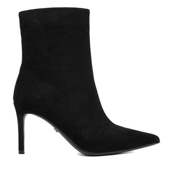 Botki GINO ROSSI. Czarne botki Gino Rossi, bez wzorów, bez obcasa, na szpilce, bez zapięcia. Za 339.99 zł.