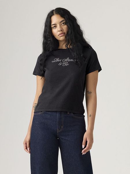 Levi's Koszulka w kolorze czarnym rozmiar: M. Czarne bluzki Levi's®, m, bez wzorów, z bawełny, bez kołnierzyka, bez ramiączek. Za 77.95 zł.