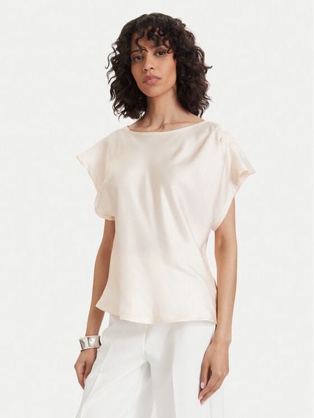 Maryley Bluzka 26EB013/31SA Beżowy jasny Regular Fit. Brązowe bluzki Maryley, m, bez wzorów, z wiskozy, bez kołnierzyka, bez ramiączek. Za 161.99 zł.