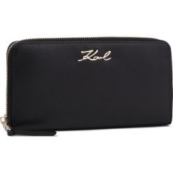 Duży Portfel Damski KARL LAGERFELD - 96KW3210 Black/Gold. Czarne portfele KARL LAGERFELD, bez wzorów, ze skóry. Za 539.00 zł.