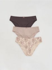 Bawełniane majtki figi 3 pack - jasnofioletowy. Fioletowe figi Reserved, l, bez wzorów, z bawełny. Za 49.99 zł.