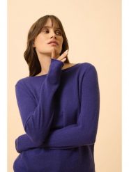 Just Cashmere Kaszmirowy sweter "Grace" w kolorze niebieskim rozmiar: M. Niebieskie swetry Just Cashmere, m, bez wzorów, z kaszmiru, bez ramiączek. Za 340.18 zł.