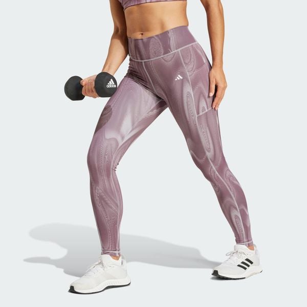 Legginsy Optime Full-Length Print. Czarne bielizna sportowa Adidas, m, bez wzorów, z materiału. W wyprzedaży za 253.10 zł.