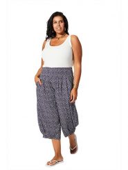 Aller Simplement Spodnie w kolorze granatowym rozmiar: 42/44. Niebieskie spodnie materiałowe Aller Simplement, bez wzorów, z materiału, z podwyższonym stanem. Za 65.99 zł.