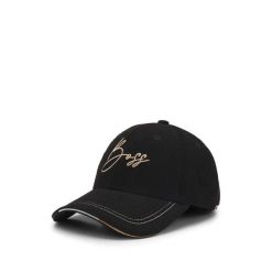 Damska czapka z daszkiem Boss Equestrian. Czarne czapki BOSS EQUESTRIAN, bez wzorów, z materiału, eleganckie. Za 265.00 zł.