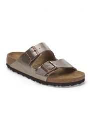 Birkenstock Klapki "Arizona" w kolorze szarobrązowym rozmiar: 36. Szare klapki Birkenstock, bez wzorów, z otwartym noskiem, bez obcasa. Za 339.95 zł.