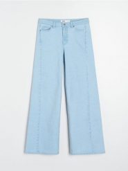 Jeansy wide leg comfort mid waist - niebieski. Niebieskie jeansy Sinsay, l, bez wzorów. Za 69.99 zł.