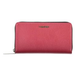 Portfel w kolorze czerwonym. Czerwone portfele Calvin Klein, bez wzorów, z materiału. W wyprzedaży za 269.95 zł.