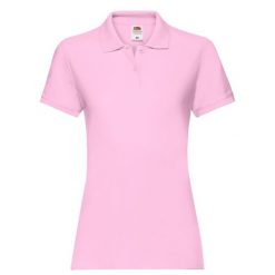 Damska Koszulka Polo Premium. Czerwone koszulki polo FRUIT OF THE LOOM, bez wzorów, bez ramiączek. Za 80.99 zł.