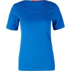 S.Oliver T-shirt damski 14.903.32.2796.5537 Cobalt (rozmiar 38). Niebieskie t-shirty S.Oliver, s, bez wzorów, bez kołnierzyka, bez ramiączek. W wyprzedaży za 32.00 zł.