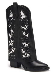 C'M Kozaki w kolorze biało-czarnym rozmiar: 38. Białe kozaki C'M, na zimę, bez obcasa, bez zapięcia. Za 217.99 zł.