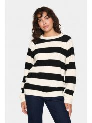 SAINT TROPEZ Sweter "Saint Tropez" w kolorze czarno-białym rozmiar: XL. Białe swetry Saint Tropez, xl, bez wzorów, z wełny, bez ramiączek. Za 134.75 zł.