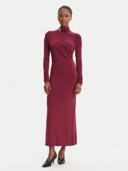 Simona Corsellini Sukienka wieczorowa A25CPAB00601 Bordowy Slim Fit. Czerwone sukienki SIMONA CORSELLINI, bez wzorów, z wiskozy, wizytowe, bez kołnierzyka, bez ramiączek. Za 1,139.00 zł.