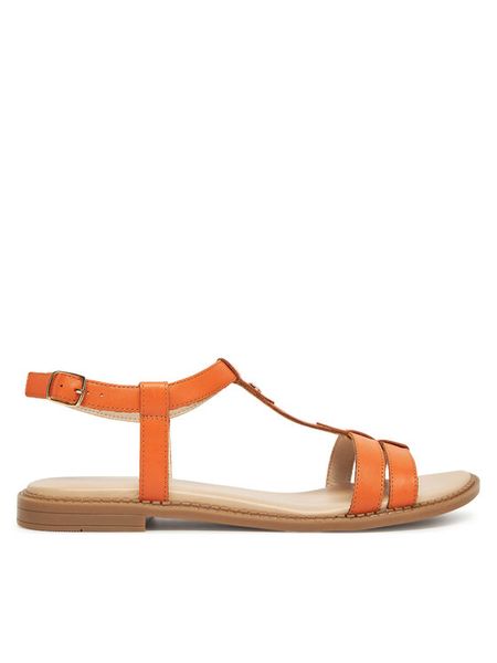 Lasocki Sandały EST-AFIONA-10 Pomarańczowy. Brązowe sandały Lasocki, bez wzorów, ze skóry, bez obcasa, na płaskiej podeszwie, bez zapięcia. Za 99.99 zł.