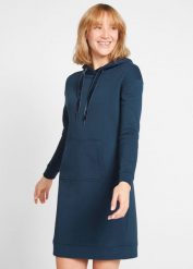 Bawełniana sukienka dresowa. Czerwone sukienki bonprix, bez wzorów, z bawełny, bez kołnierzyka, bez ramiączek. Za 82.99 zł.