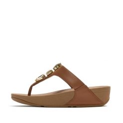 Klapki między palcami damskie FitFlop Lulu Ultra-Jewel. Brązowe klapki FIT FLOP, bez wzorów, z materiału, bez obcasa. Za 633.00 zł.