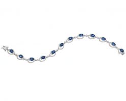Bransoletka z białego złota z brylantami i szafirami - 19 cm - próba 585. Białe bransoletki Apart, z brylantem, złote. Za 41,990.00 zł.