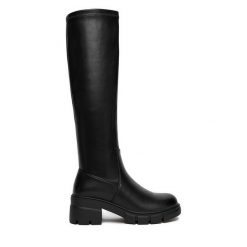Kozaki JENNY. Czarne kozaki Jenny, bez obcasa, na płaskiej podeszwie, bez zapięcia. Za 229.99 zł.