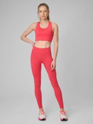 4F Legginsy treningowe bezszwowe damskie - czerwone XL/XXL. Czerwone legginsy 4f, xl, bez wzorów, z dzianiny, z podwyższonym stanem. Za 149.99 zł.