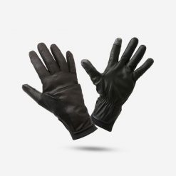 Rękawiczki na rower miejski Btwin 940. Czarne rękawiczki B'TWIN, bez wzorów, z materiału, eleganckie. Za 139.99 zł.