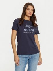 Guess T-Shirt V5RI05 J1314 Granatowy Regular Fit. Niebieskie t-shirty Guess, xxs, z aplikacjami, z bawełny, bez kołnierzyka, bez ramiączek. Za 119.99 zł.